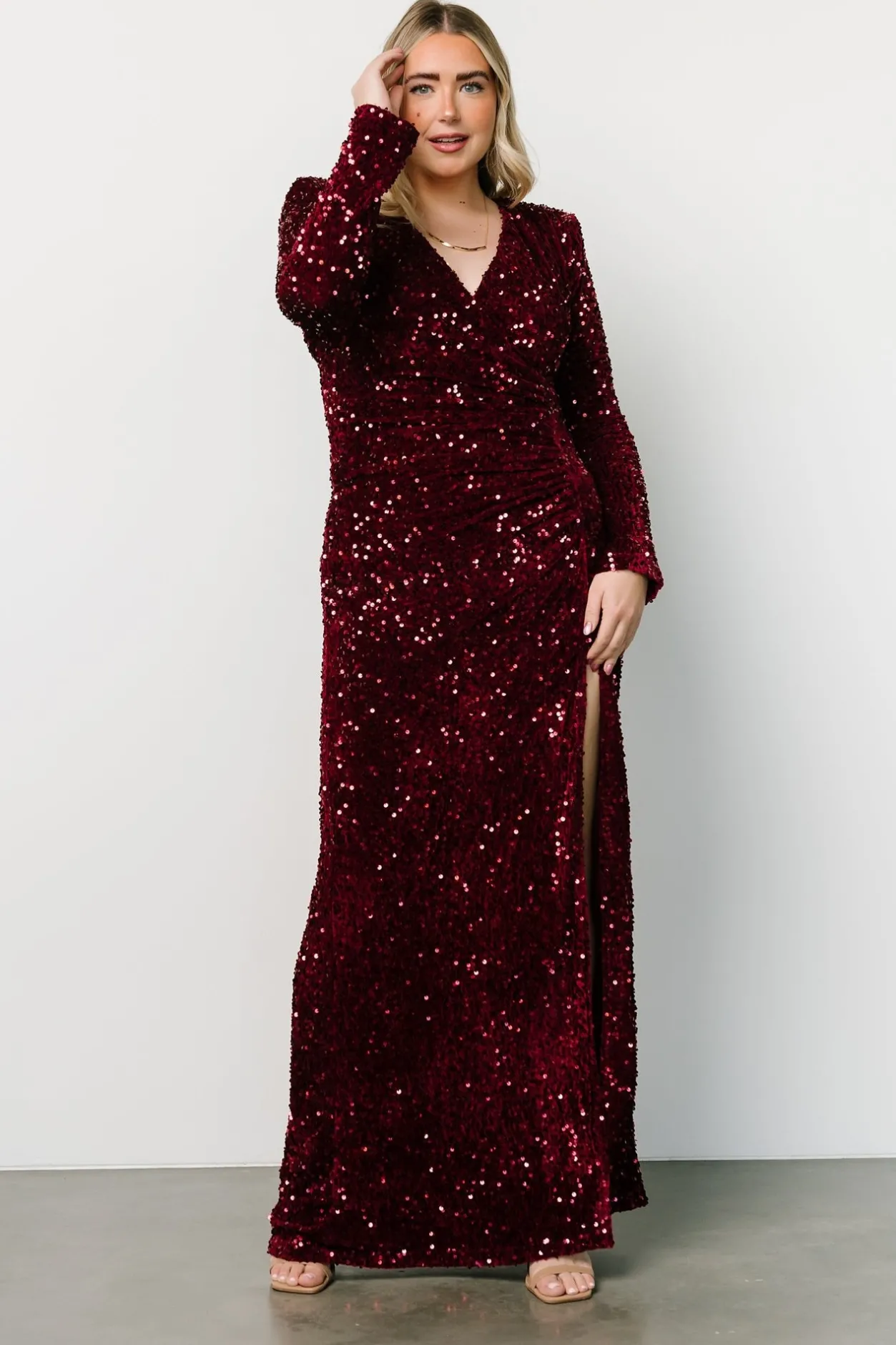 Online Baltic Born Madonna Sequin Maxi Dress | Burgundy