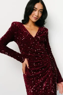 Online Baltic Born Madonna Sequin Maxi Dress | Burgundy