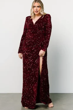 Online Baltic Born Madonna Sequin Maxi Dress | Burgundy