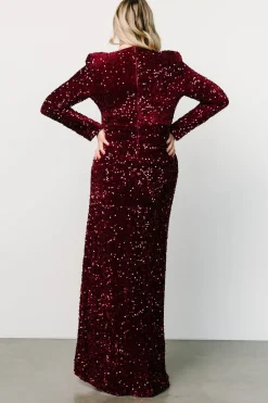 Online Baltic Born Madonna Sequin Maxi Dress | Burgundy
