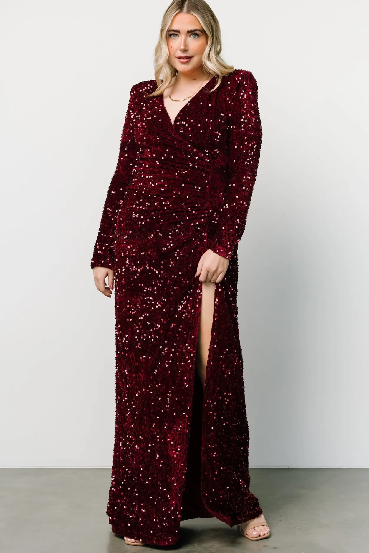 Online Baltic Born Madonna Sequin Maxi Dress | Burgundy