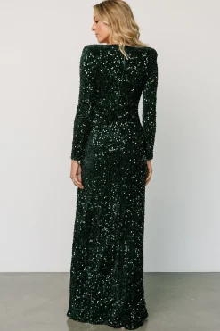 New Baltic Born Madonna Sequin Maxi Dress | Emerald