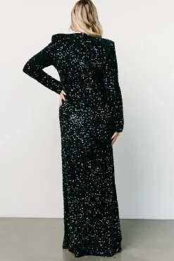 New Baltic Born Madonna Sequin Maxi Dress | Emerald