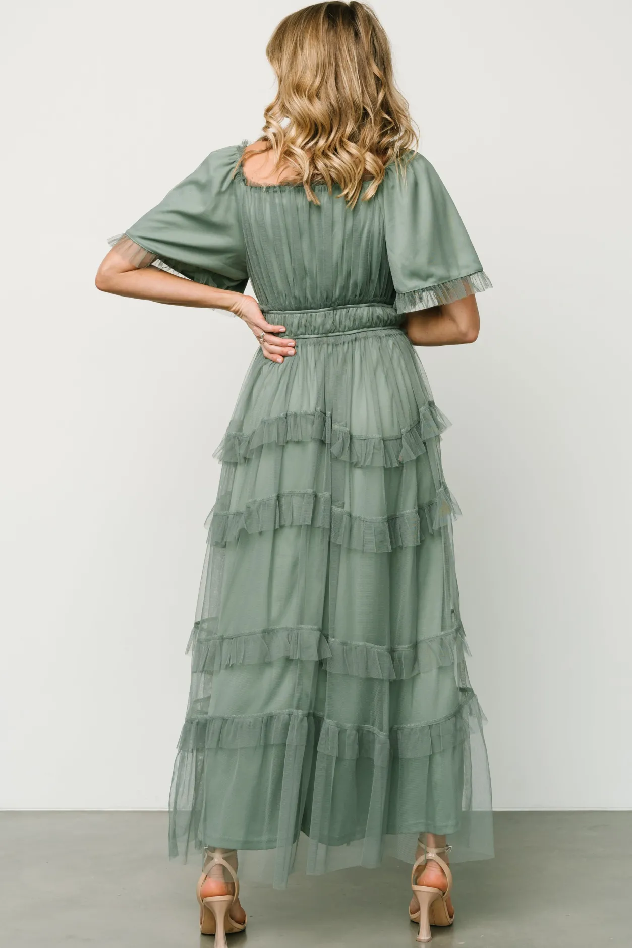 Best Baltic Born Magdalena Tulle Maxi Dress | Eucalyptus