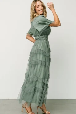 Best Baltic Born Magdalena Tulle Maxi Dress | Eucalyptus