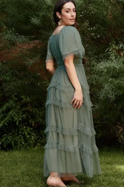 Best Baltic Born Magdalena Tulle Maxi Dress | Eucalyptus