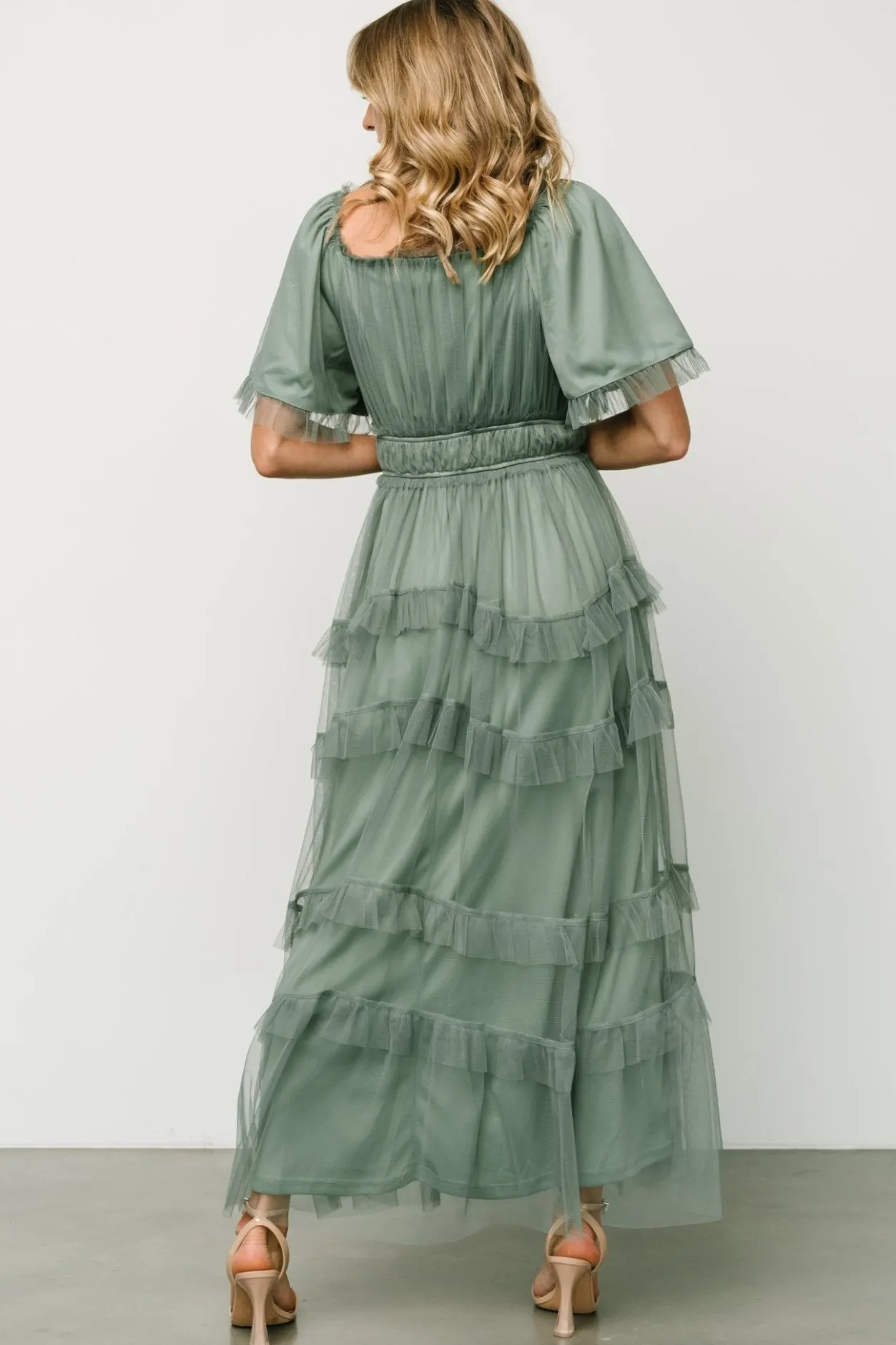 Best Baltic Born Magdalena Tulle Maxi Dress | Eucalyptus