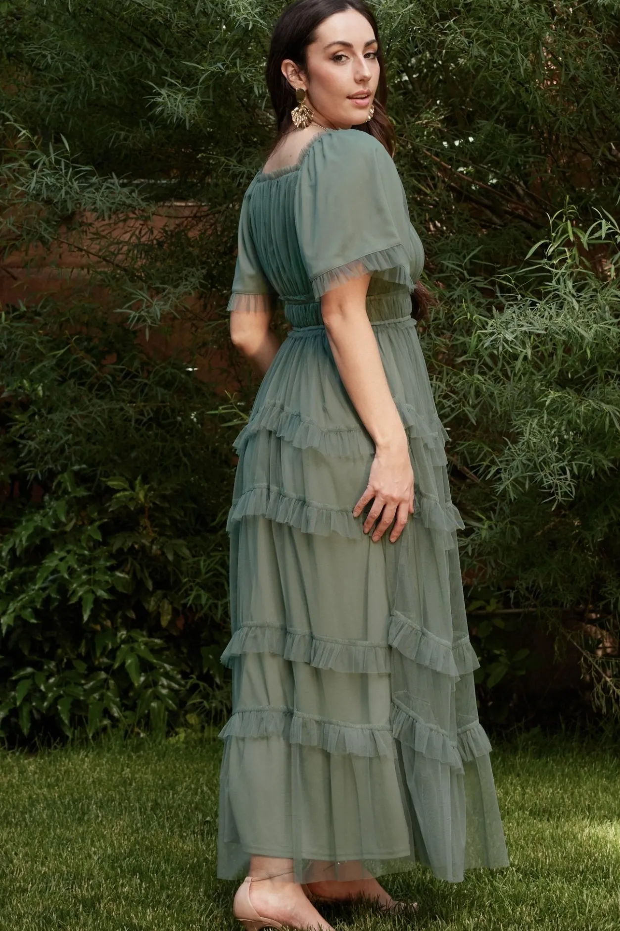 Best Baltic Born Magdalena Tulle Maxi Dress | Eucalyptus