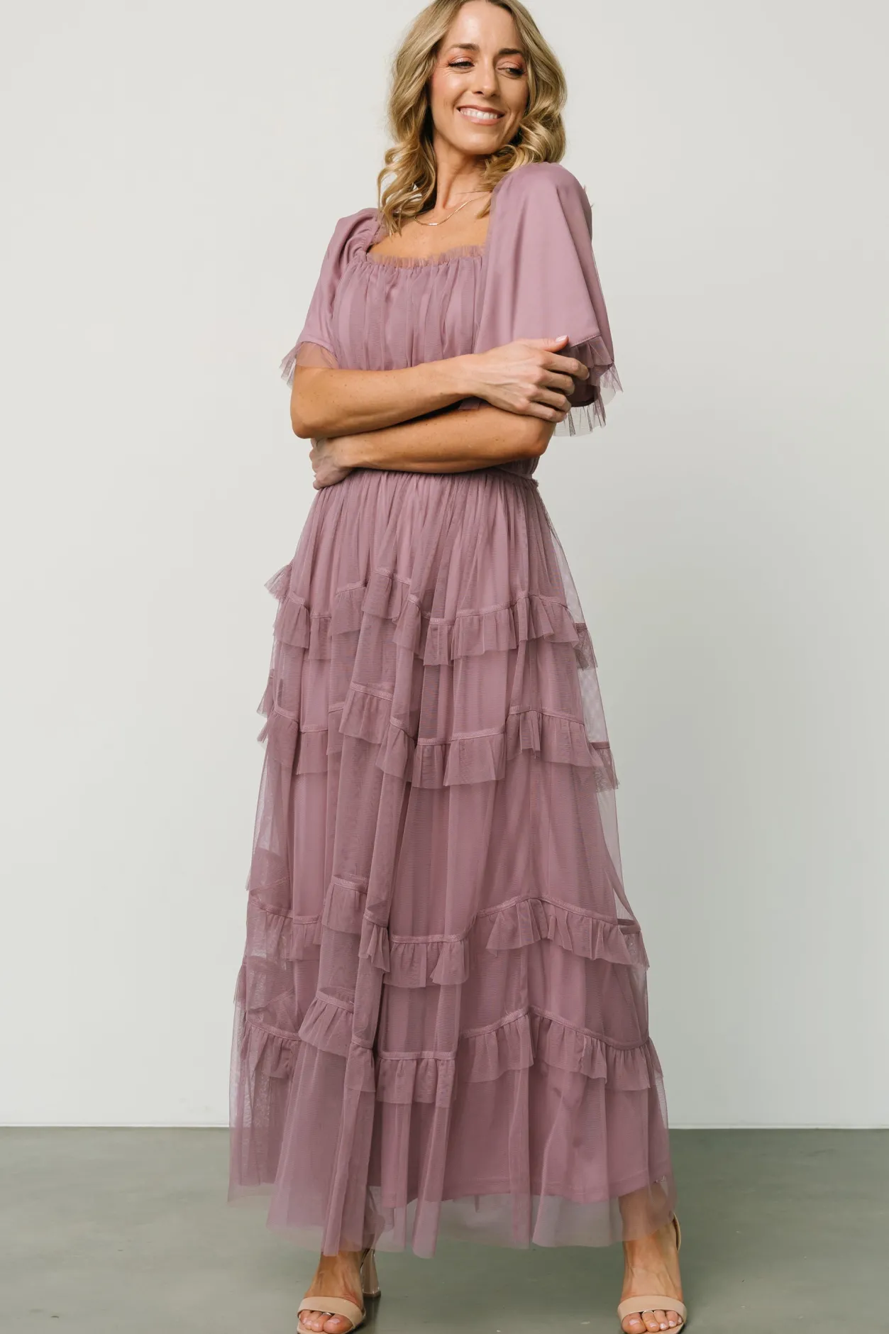 Outlet Baltic Born Magdalena Tulle Maxi Dress | Dusty Orchid DustyOrchid