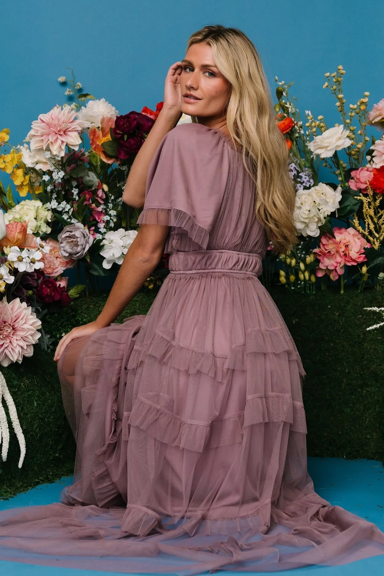 Outlet Baltic Born Magdalena Tulle Maxi Dress | Dusty Orchid DustyOrchid
