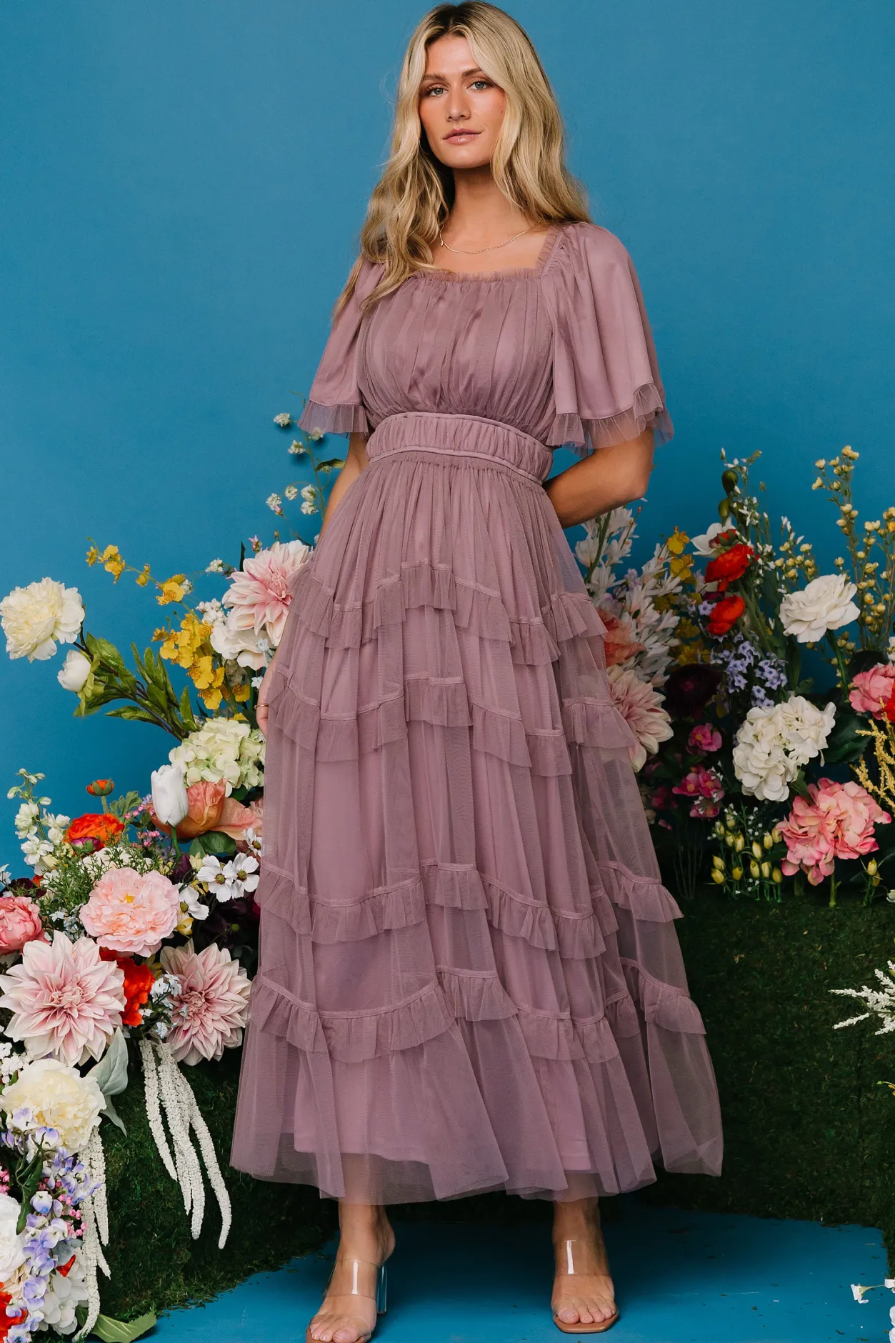 Outlet Baltic Born Magdalena Tulle Maxi Dress | Dusty Orchid DustyOrchid