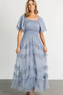 Hot Baltic Born Magdalena Tulle Maxi Dress | Dusty Blue DustyBlue