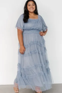 Hot Baltic Born Magdalena Tulle Maxi Dress | Dusty Blue DustyBlue