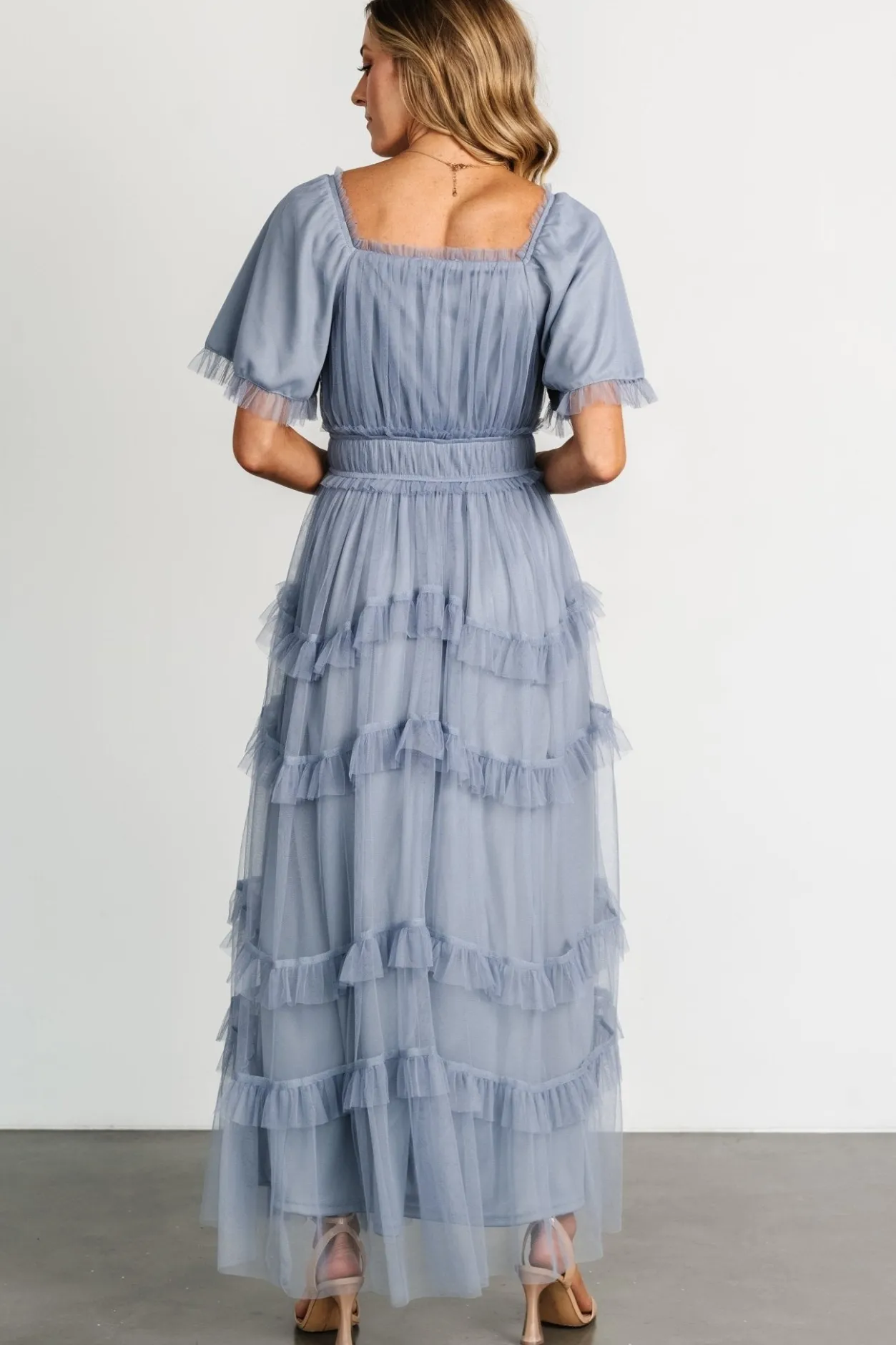 Hot Baltic Born Magdalena Tulle Maxi Dress | Dusty Blue DustyBlue