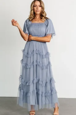 Hot Baltic Born Magdalena Tulle Maxi Dress | Dusty Blue DustyBlue