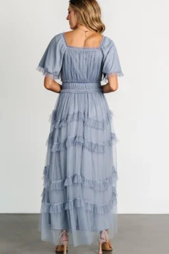 Hot Baltic Born Magdalena Tulle Maxi Dress | Dusty Blue DustyBlue