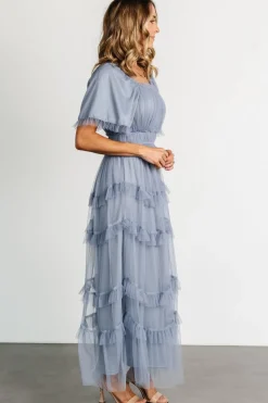 Hot Baltic Born Magdalena Tulle Maxi Dress | Dusty Blue DustyBlue
