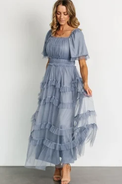 Hot Baltic Born Magdalena Tulle Maxi Dress | Dusty Blue DustyBlue