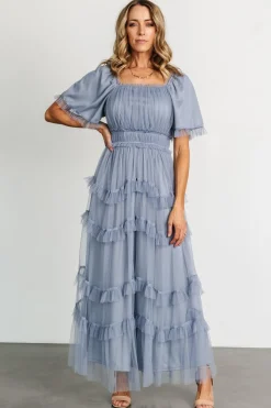 Hot Baltic Born Magdalena Tulle Maxi Dress | Dusty Blue DustyBlue