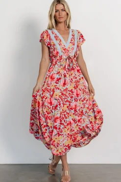 New Baltic Born Maggie Maxi Dress | Blue + Coral Multi Blue+CoralMulti