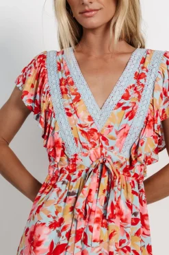 New Baltic Born Maggie Maxi Dress | Blue + Coral Multi Blue+CoralMulti