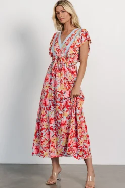 New Baltic Born Maggie Maxi Dress | Blue + Coral Multi Blue+CoralMulti