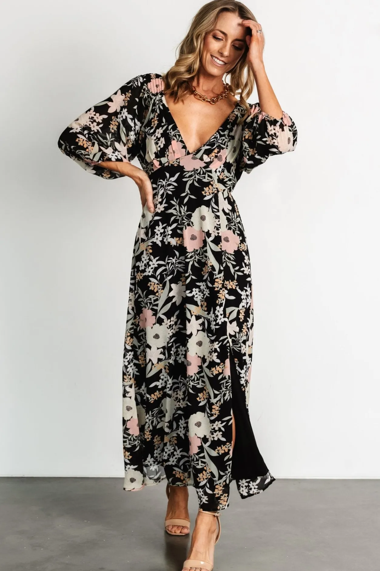 Outlet Baltic Born Maisie Maxi Dress | Black Floral BlackFloral