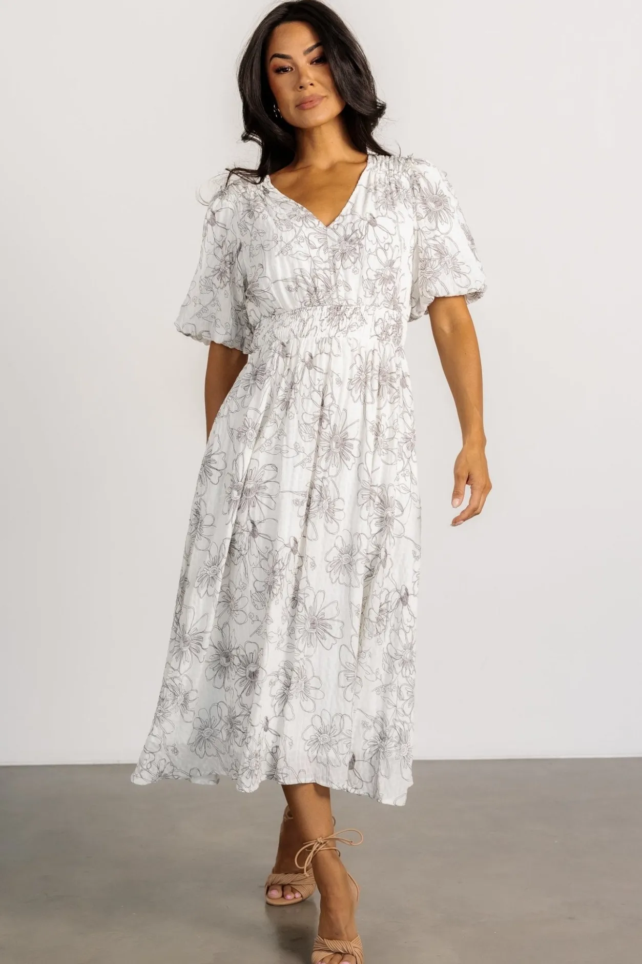 Best Baltic Born Makenna Midi Dress | Off White Print OffWhitePrint