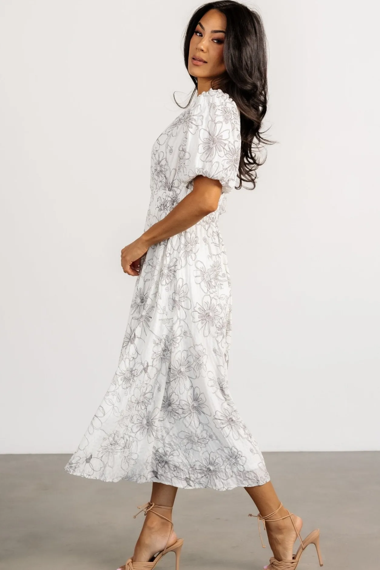 Best Baltic Born Makenna Midi Dress | Off White Print OffWhitePrint