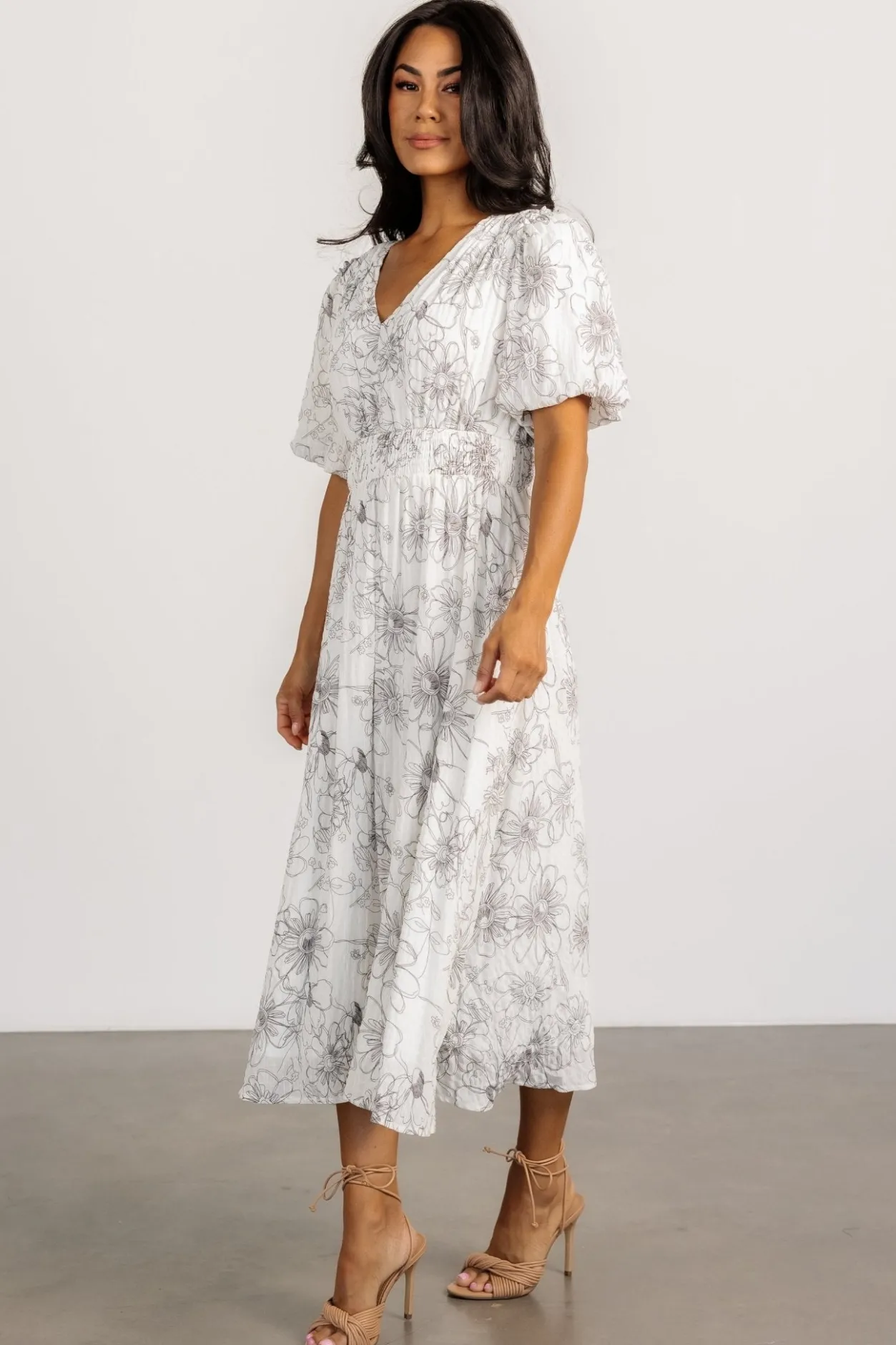Best Baltic Born Makenna Midi Dress | Off White Print OffWhitePrint