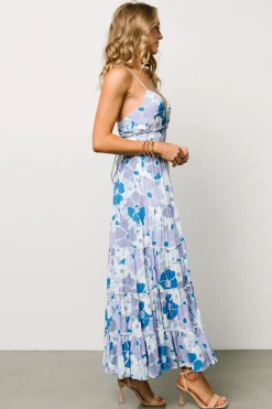 New Baltic Born Malia Cross Back Maxi Dress | Blue + Purple Multi Blue+PurpleMulti