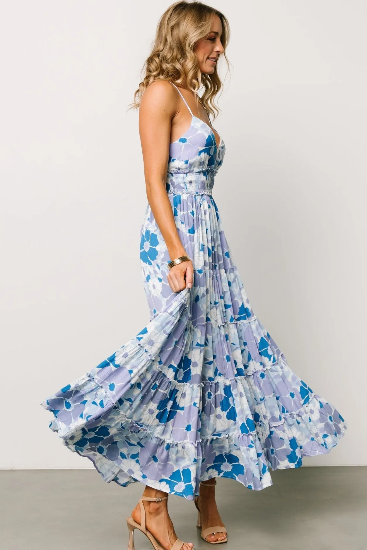 New Baltic Born Malia Cross Back Maxi Dress | Blue + Purple Multi Blue+PurpleMulti