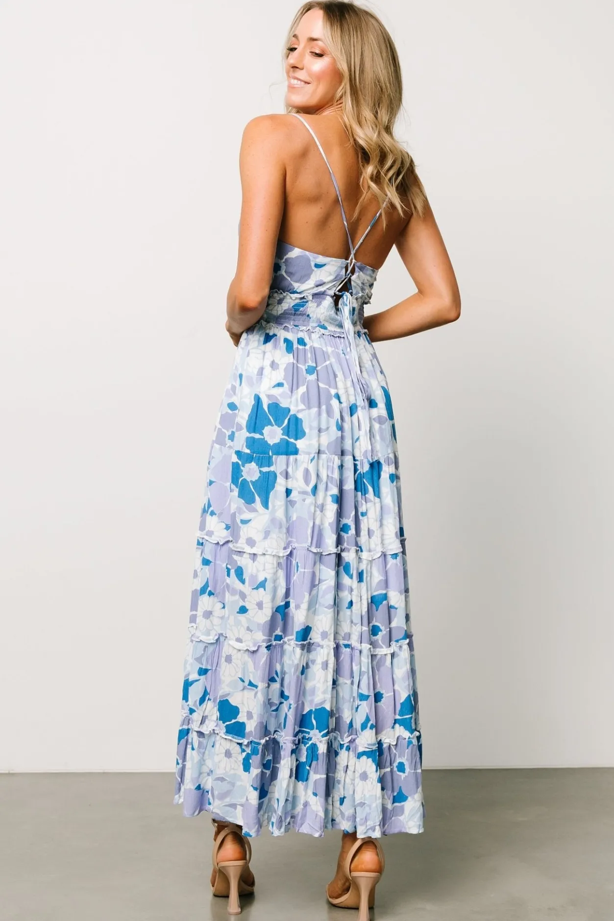 New Baltic Born Malia Cross Back Maxi Dress | Blue + Purple Multi Blue+PurpleMulti