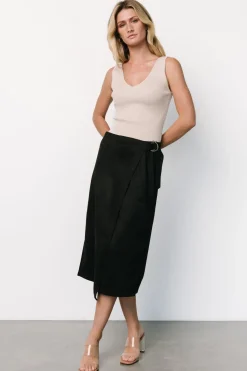 Outlet Baltic Born Malika Faux Wrap Skirt | Black