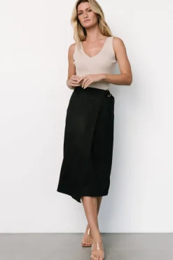 Outlet Baltic Born Malika Faux Wrap Skirt | Black