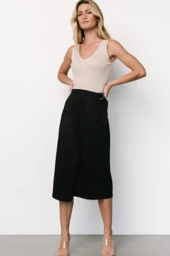 Outlet Baltic Born Malika Faux Wrap Skirt | Black