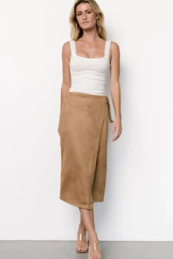 Online Baltic Born Malika Faux Wrap Skirt | Camel