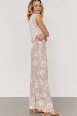 Sale Baltic Born Malta Smocked Waist Pants | Sand + White Sand+White