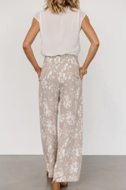 Sale Baltic Born Malta Smocked Waist Pants | Sand + White Sand+White