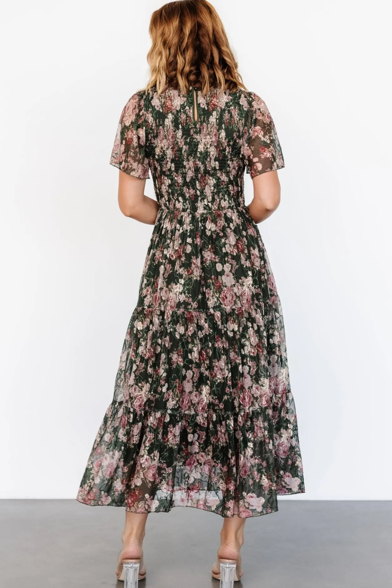 Best Baltic Born Mara Embroidered Tulle Dress | Dark Green + Blush Floral DarkGreen+BlushFloral
