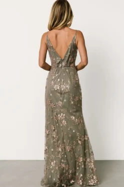Hot Baltic Born Marcia Sparkle Gown | Eucalyptus + Rose Gold Eucalyptus+RoseGold