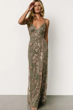Hot Baltic Born Marcia Sparkle Gown | Eucalyptus + Rose Gold Eucalyptus+RoseGold