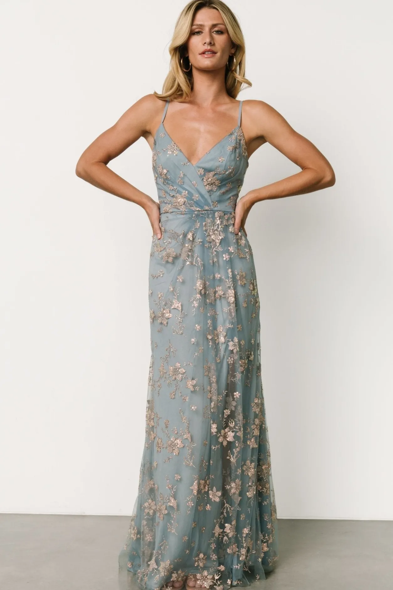 Fashion Baltic Born Marcia Sparkle Gown | Light Blue + Rose Gold LightBlue+RoseGold