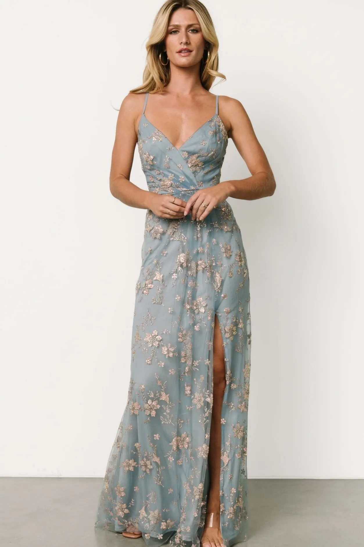Fashion Baltic Born Marcia Sparkle Gown | Light Blue + Rose Gold LightBlue+RoseGold