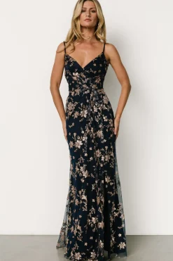 Clearance Baltic Born Marcia Sparkle Gown | Navy + Rose Gold Navy+RoseGold