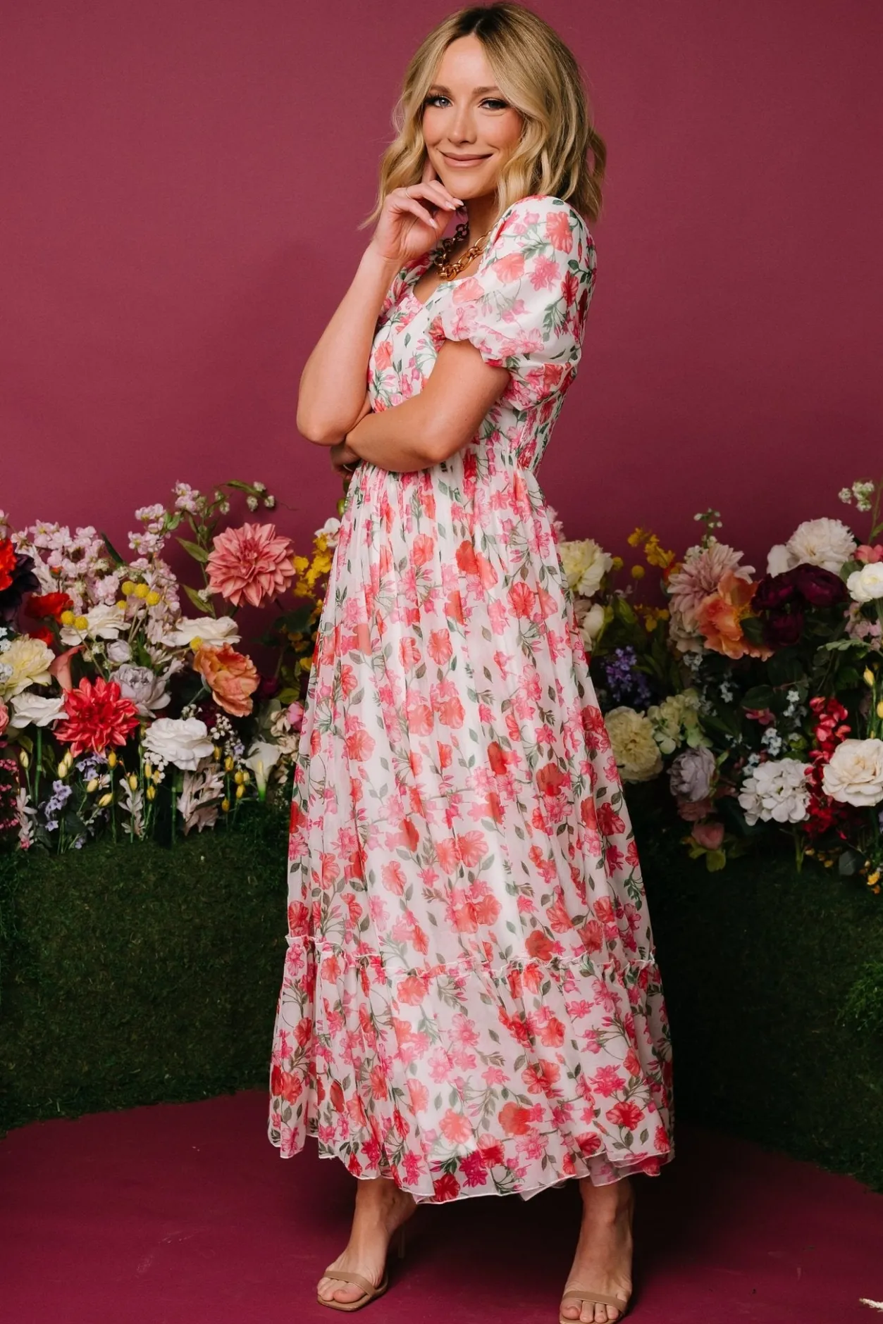 Online Baltic Born Margo Maxi Dress | Pink Multi Floral PinkMultiFloral