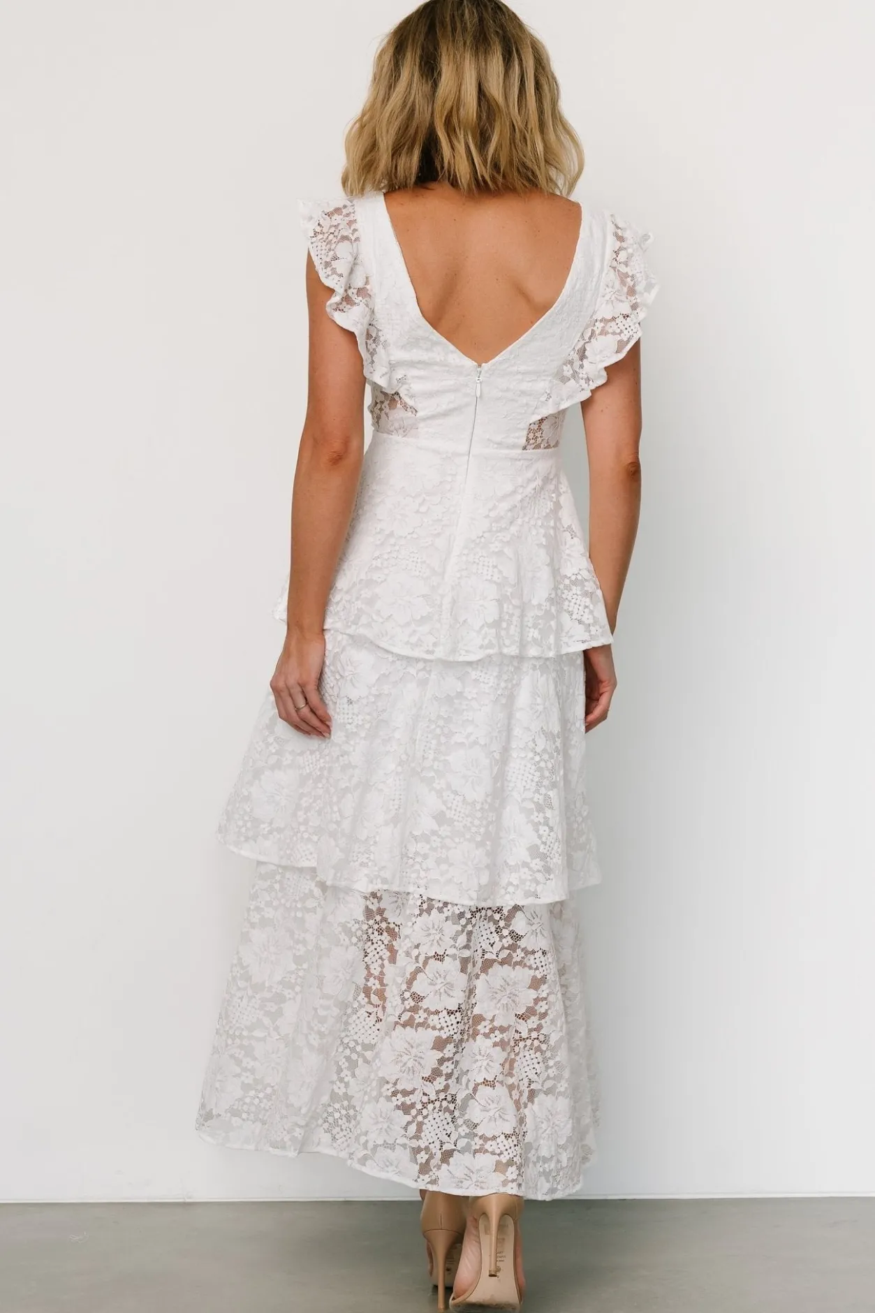 Best Baltic Born Margot Lace Tiered Maxi Dress | Off White OffWhite