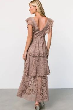New Baltic Born Margot Lace Tiered Maxi Dress | Desert Taupe DesertTaupe