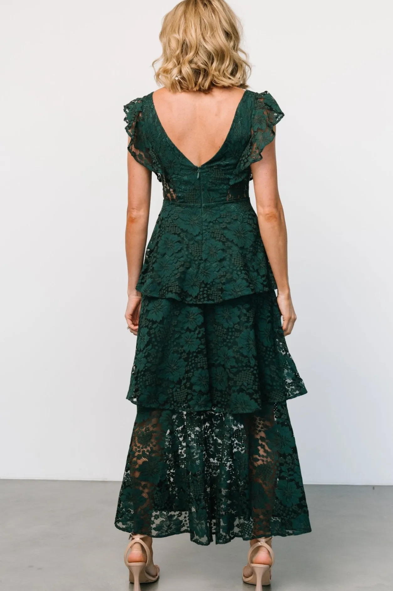 Sale Baltic Born Margot Lace Tiered Maxi Dress | Deep Emerald DeepEmerald
