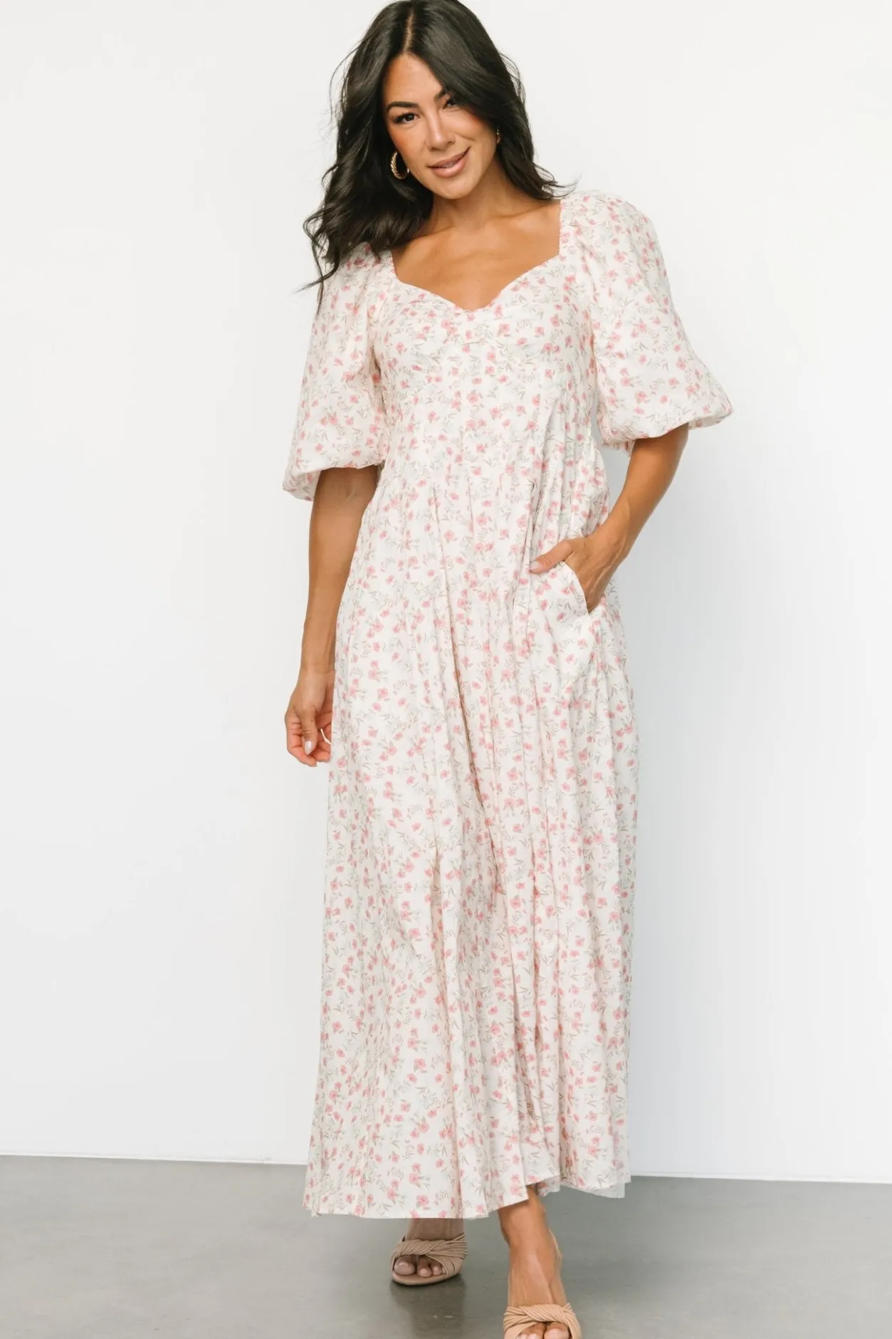 Hot Baltic Born Marguerite Maxi Dress | Cream Floral CreamFloral